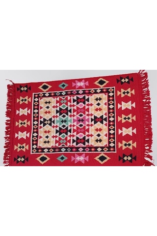 Kilim Antik 80-125 Otantik Motifler Model Naturel Boya Çift Taraflı El Yapımı Kırmızı
