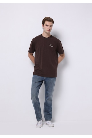 Colin's Colins Comfort Fit Yuvarlak Yaka Düz Erkek Kahverengi Kısa Kol Tişört Cl1075387 Q1.v1 Brw