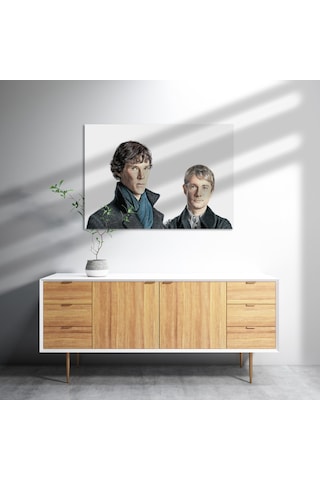 Cakasepetim Modern Sherlock Holmes Ve Dr Watson Ahşap Mdf Tablo