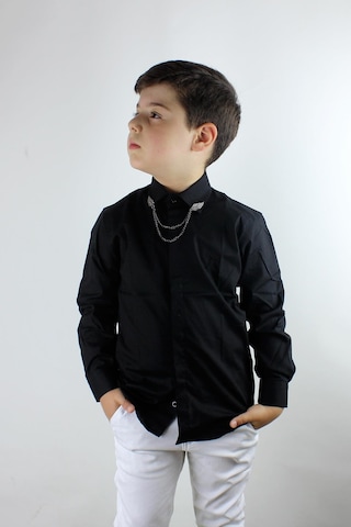 Doctor Junior Erkek Çocuk Zincir Yakalı Gömlek Siyah Siyah