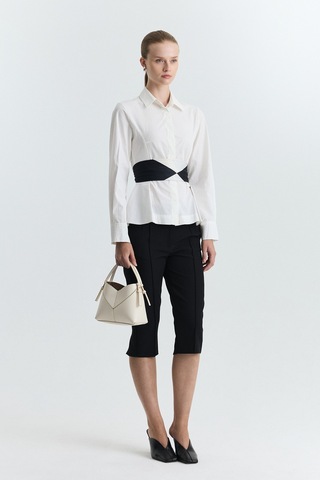 Antioch Peplum Poplin Gömlek Ekru
