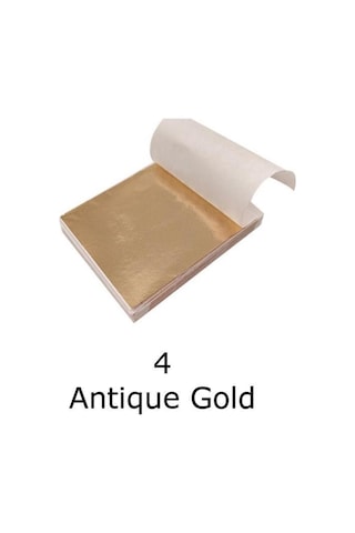 Varak Kaplama Yaprak Metalik Folyo İmitasyon 9x9cm 10lu Paket 4 Antique Gold R5799f-4 Karışık