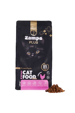 Zampa Plus Premium Tavuk Etli Yavru Kediler İçin Kuru Mama 1500 G