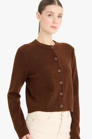 Defacto Regular Fit Bisiklet Yaka Basic Düz Düğmeli Soft Touch Yumuşak Triko Hırka E3654ax25wnbn271 Kahve