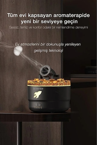 Lav Efektli Kale Topu Şekilli Ultrasonik Işıklı Hava Nemlendirici Aromaterapi Difüzör