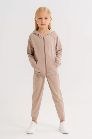 Kız - Erkek Çocuk Basic Fermuarlı Okul Eşofman Takımı Ak0785 Bej