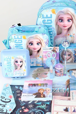 X Dekomus Lisanslı Elsa Frozen Full Kırtasiye Seti Anaokul,beslenme Ve Kalem Çantası,beslenme Kabı,matara,beslenme Örtüsü Altın