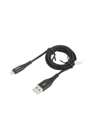 Omars MFI Sertifikalı USB to Lightning Apple Uyumlu iPhone / iPad Hızlı Şarj ve Data Kablosu 1 Metre Siyah