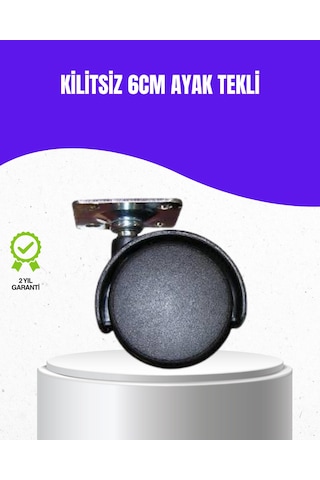 6 Cm Kilitsiz Masa Ayağı Tekli Döner Tekerlek