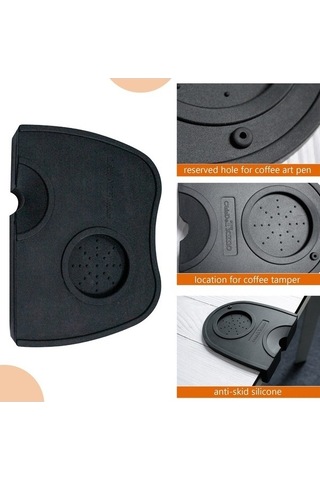 Flybuy Profesyonel Barista Siyah Silikon Tamp Paspası - Dayanıklı Kahve Tampası Siyah