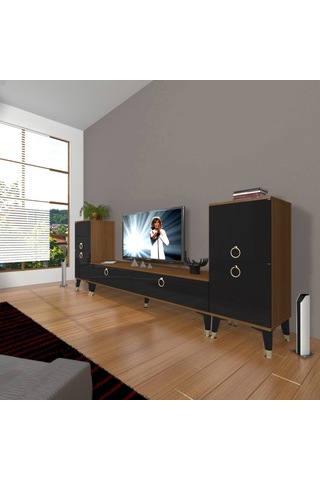 Decoraktiv Eko On2 Mdf Std Gold Tv Ünitesi Tv Sehpası Ceviz - Siyah