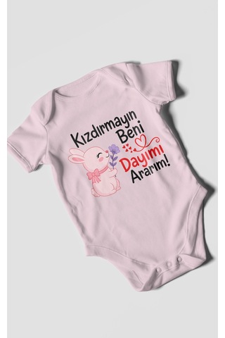 Morivokids Kızdırmayın Beni Dayımı Ararım Kısa Kollu Bebek Body %100 Pamuk Zbn165-kk Bebe Pembe