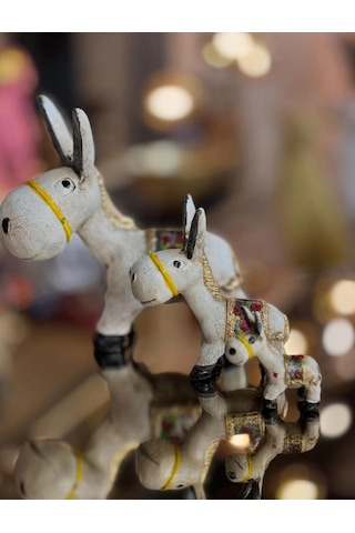 3 Lü Sevimli Hayvan Ailesi Dekoratif Obje Biblo 3 Lü Set