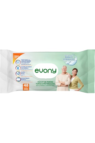 Evony Hasta Vücut Perine Temizleme Islak Mendil Havlu 48 Yaprak