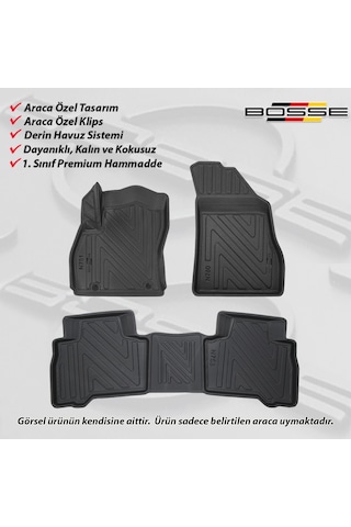 Fiat Fiorino Paspas Araca Özel Dizel / Benzinli 2007 - 2019 Paspas 3D Havuzlu Paspas