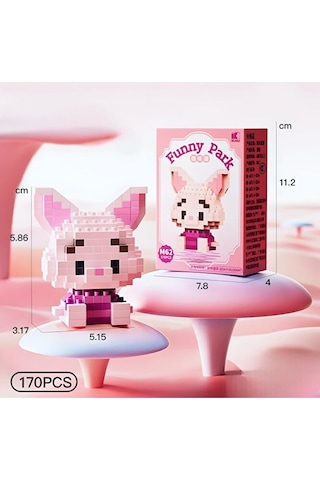 Bricks Premium Seri Yeni Stil Winnie The Pooh Ve Piglet 2'li Set 3d Yapboz Puzzle Yapı Blokları Hobi