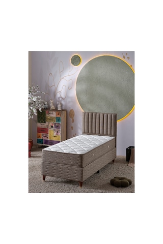 Beehanem Ezgi Kahverengi 90x190 Tek Kişilik Premium Yatak + Baza + Başlık Seti Modern Konfor 3'lü 90 x 190