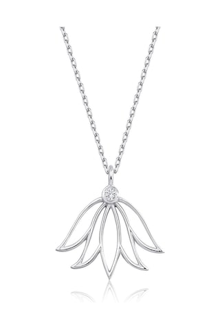 Pırlanta Lotus Çiçeği Kolye Beyaz 08286402