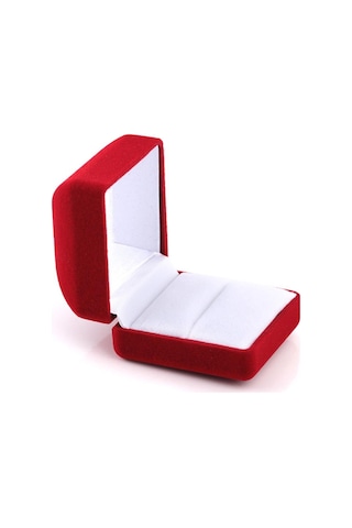 Kadife Kırmızı İnce Bayan Hediye Yüzük Kutusu Tkt03