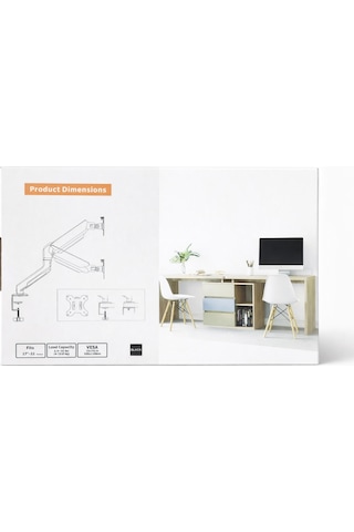 Dy-02 Profesyonel Amortisörlü Çiftli Monitör Askı Kolu 17" - 32"