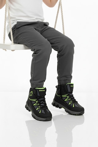 Ayakmod Siyah Gri Polarlı Kaymaz Unisex Çocuk Outdoor Bot 2301 F Siyah - Gri