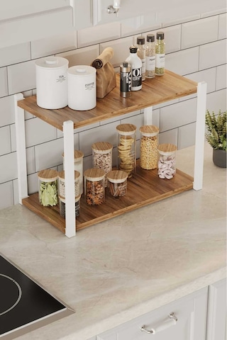 Çok Amaçli Banko Rafi Beyaz Profil Çam Sunta 45x18x34 Cm Mtl046 Beyaz-çam