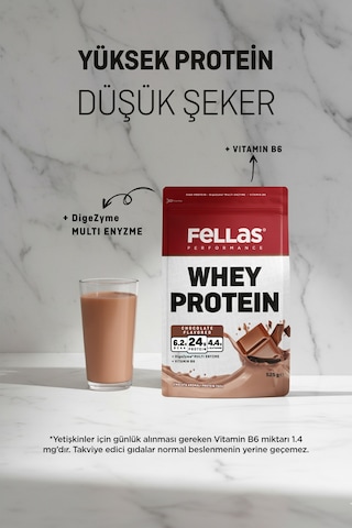 Fellas Whey Protein Tozu Doypack - Çikolata Aromalı 525 G Çikolata