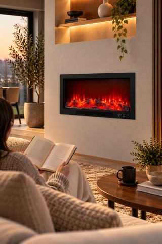 Alaz Efekt 1800w 95cm Bluetooth Ve Ses Efektli Dekoratif Elektrikli Şömine