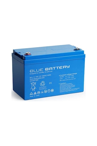 Blue Battery 12 Volt 100 Amper Jel Akü Derin Döngü Blg12-100 Deep