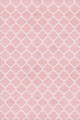 Pembe Fas Desen Dokuma Leke Tutmaz Masa Örtüsü Mso149n11