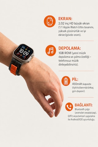 Hello Watch Ultra 2.0 49 MM Akıllı Saat (İthalatçı Garantili)