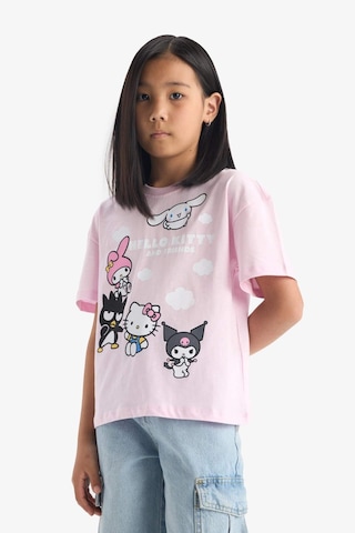 Defacto Kız Çocuk Hello Kitty Relax Fit Bisiklet Yaka Kısa Kollu Tişört F5389a825hspn633 Pembe