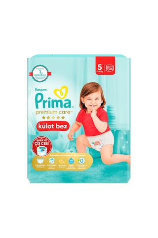 Prima Premium Care Külot Bebek Bezi 5 Numara Junior İkiz Paket 34 Adet