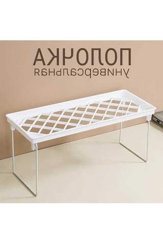 Besthome1 Çok Amaçlı Katlanabilir Plastik Depolama Rafı, Mutfak/ofis/ev İçin Organizatör, 34.5x13.5x15.5cm, Beyaz, 1 Adet Beyaz