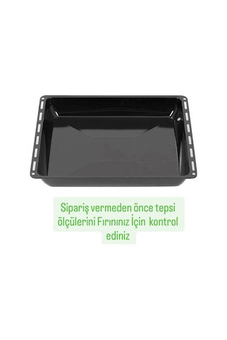 Ankastre Emaye Derin Parlak Fırın Tepsisi 45,5 37,5 3,5 Cm Siyah