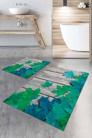 Yeşil Çınar 3d Üç Boyutlu Banyo Klozet Paspas Seti Bs027n11
