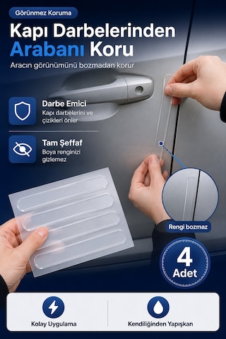 Oto Darbe Koruyucu Şeffaf Bant Araç Kapı Darbe Emici