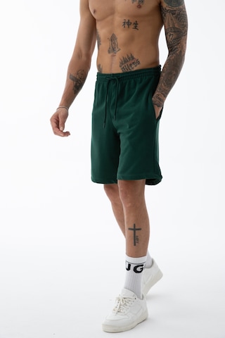 Erkek Koyu Yeşil Yüksek Kalite Relax-fit Rahat Kesim %100 Pamuk Bağcıklı Siyah Düz Basic Şort Zümrüt Yeşili