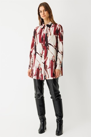 Esswaap Desenli Tunik Bordo Bordo