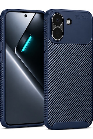 Xiaomi Poco X8 Pro Max Kılıf Karbon Silikon Case Lacivert