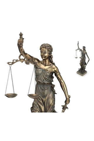 Veronese Bronz Renk Adalet Heykeli Themis Figürü 33cm