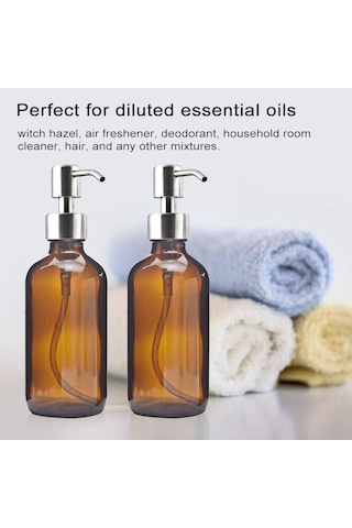 Tenfowee Seyahat Sprey Şişesi - 240ml 2'li Set, Esansiyel Yağlar Ve Dezenfektanlar İçin Koyu Cam Pompalı