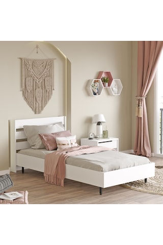 Robin Home Lidya Tek Kişilik Karyola Metal Ayaklı 160 200cm Beyaz