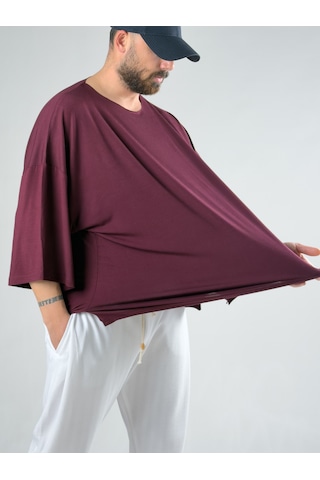 Cocopelli Fakir Kol Bordo Oversize Viscon T-shirt Coc3025