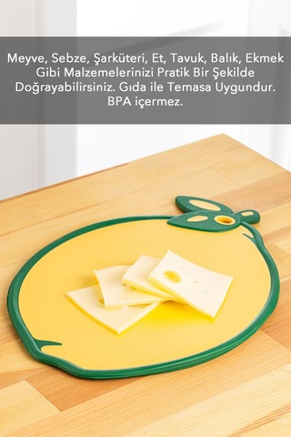 Meyve,sebze, Kesme Doğrama Tahtası,meyve Şekilli Kesme Tahtası ,esnek Kesim Tahtası-limon Motifli