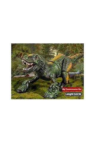 Uzaktan Kumandalı Büyük T-rex Dinozor - 48 Cm Duman Efektli, Sesli Ve Işıklı Usb Şarjlı Rc Aksiyon F