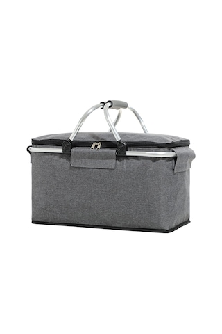 Jialan Soğutucu Çanta, Piknik Sepeti, 22 L Termal Sepet, Gri
