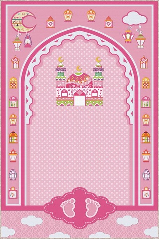 Pembe Cami Temalı Kız Çocuk Seccadesi Cs34