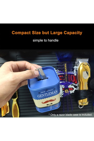 Yifomall Erkek Tıraş Aksesuarı: Paslanmaz Çelik Tıraş Bıçağı Atık Kutusu, Mavi, Kolay Kullanım, 10.4x7.3cm 1 Saat
