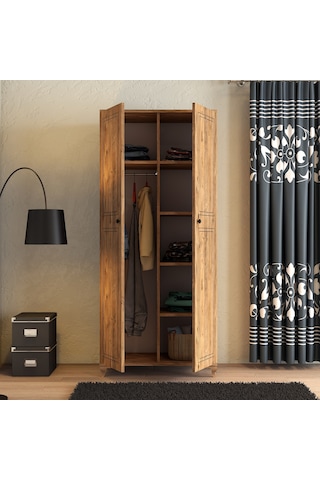 Moxen Mobilya DR2 Askılı Raflı Dolap